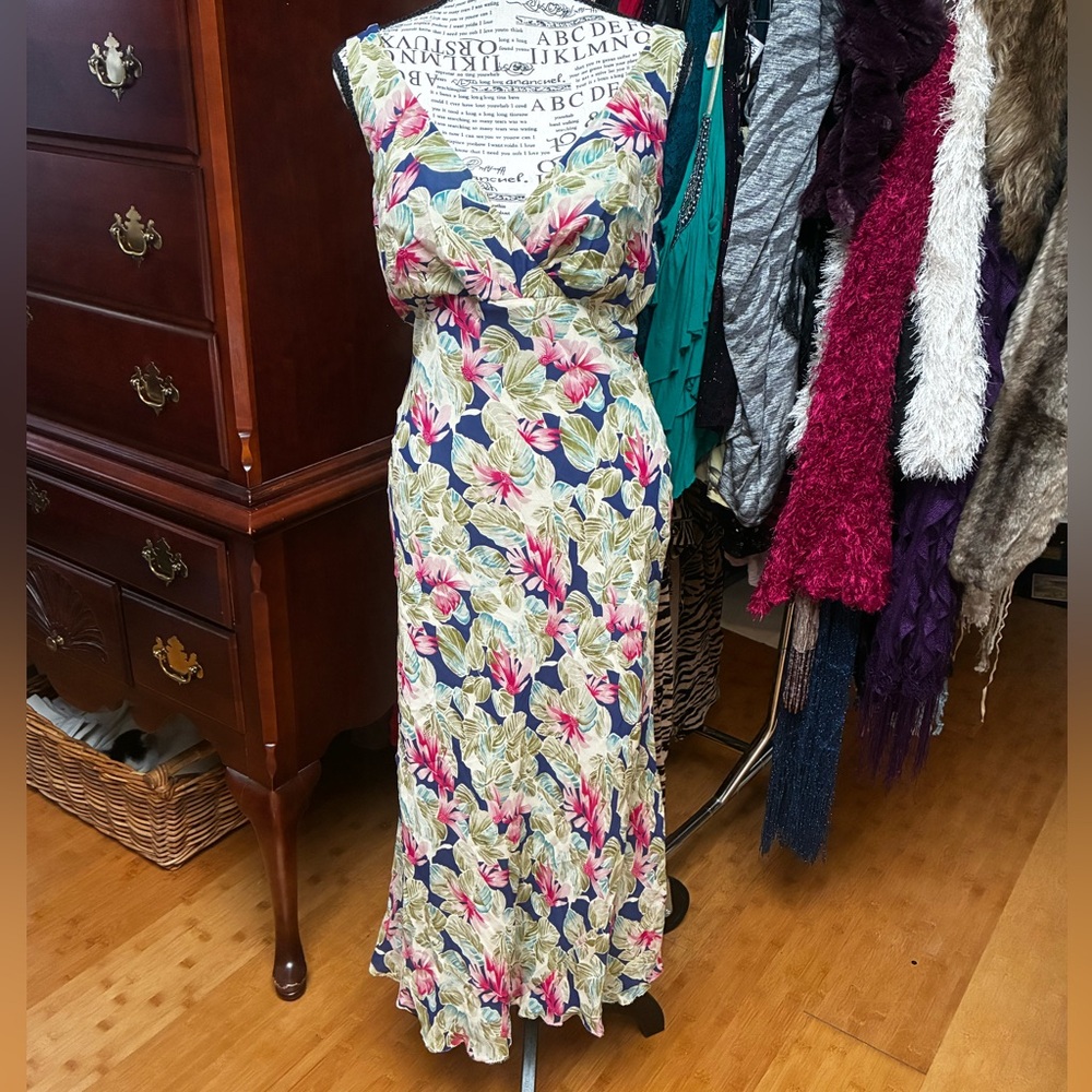 100% Silk Dress Backless & Beaded